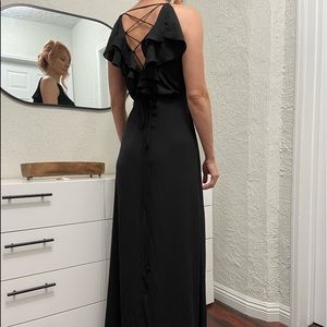 WAYF Black Full Length Wrap Gown Dress Sz XS